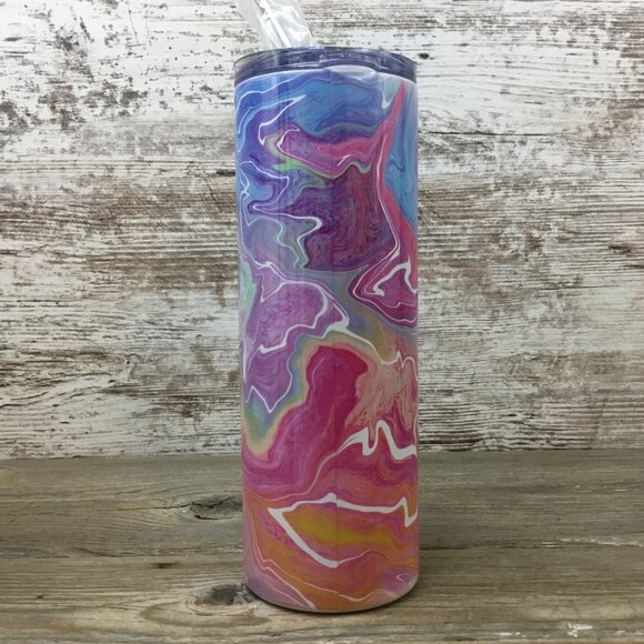 Being an Adult 20 oz Skinny Tumbler with Lid and Straw - Picture 3 of 5